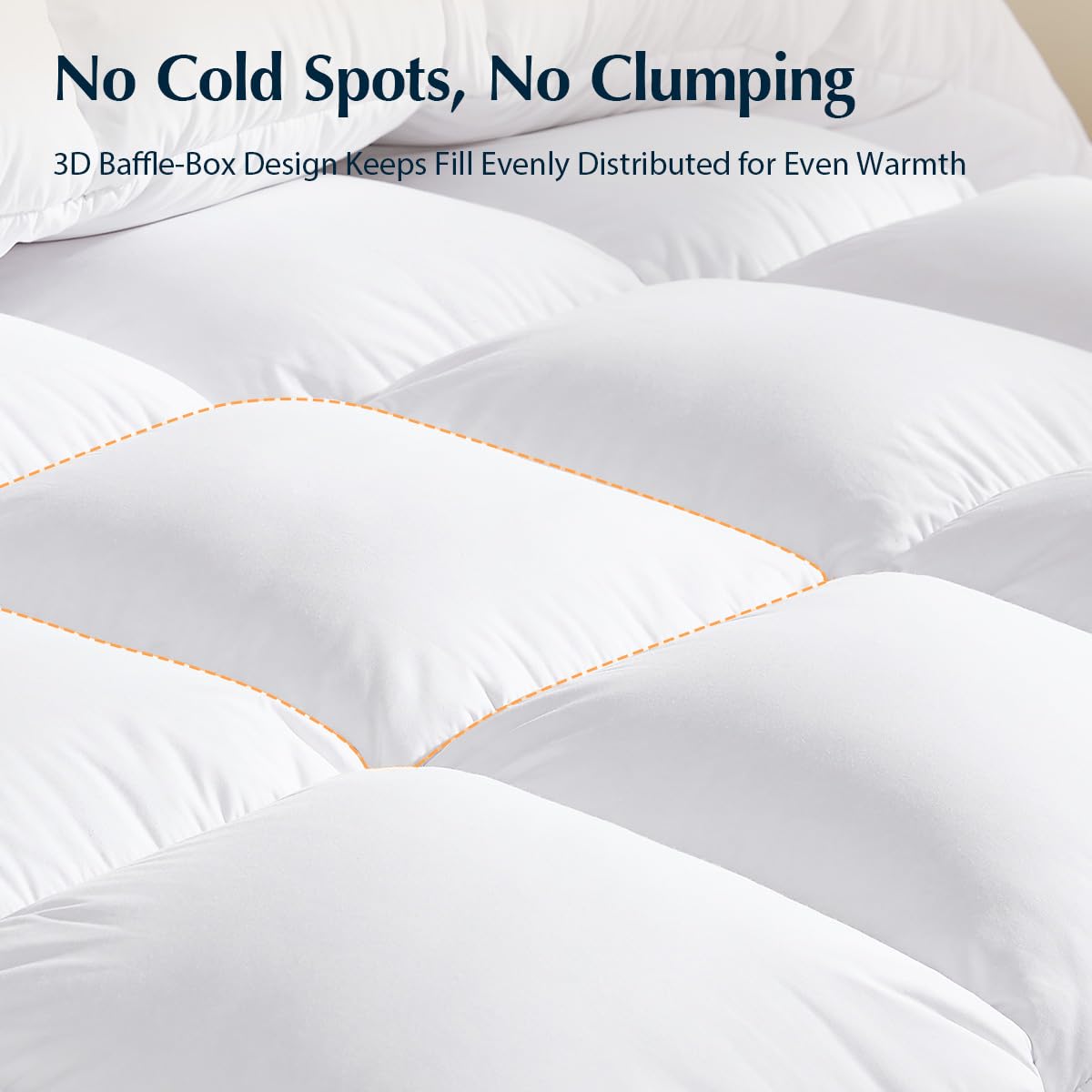 Pacific Coast Premium Goose Down Fiber Comforter double-stitched edges—durable warmth.