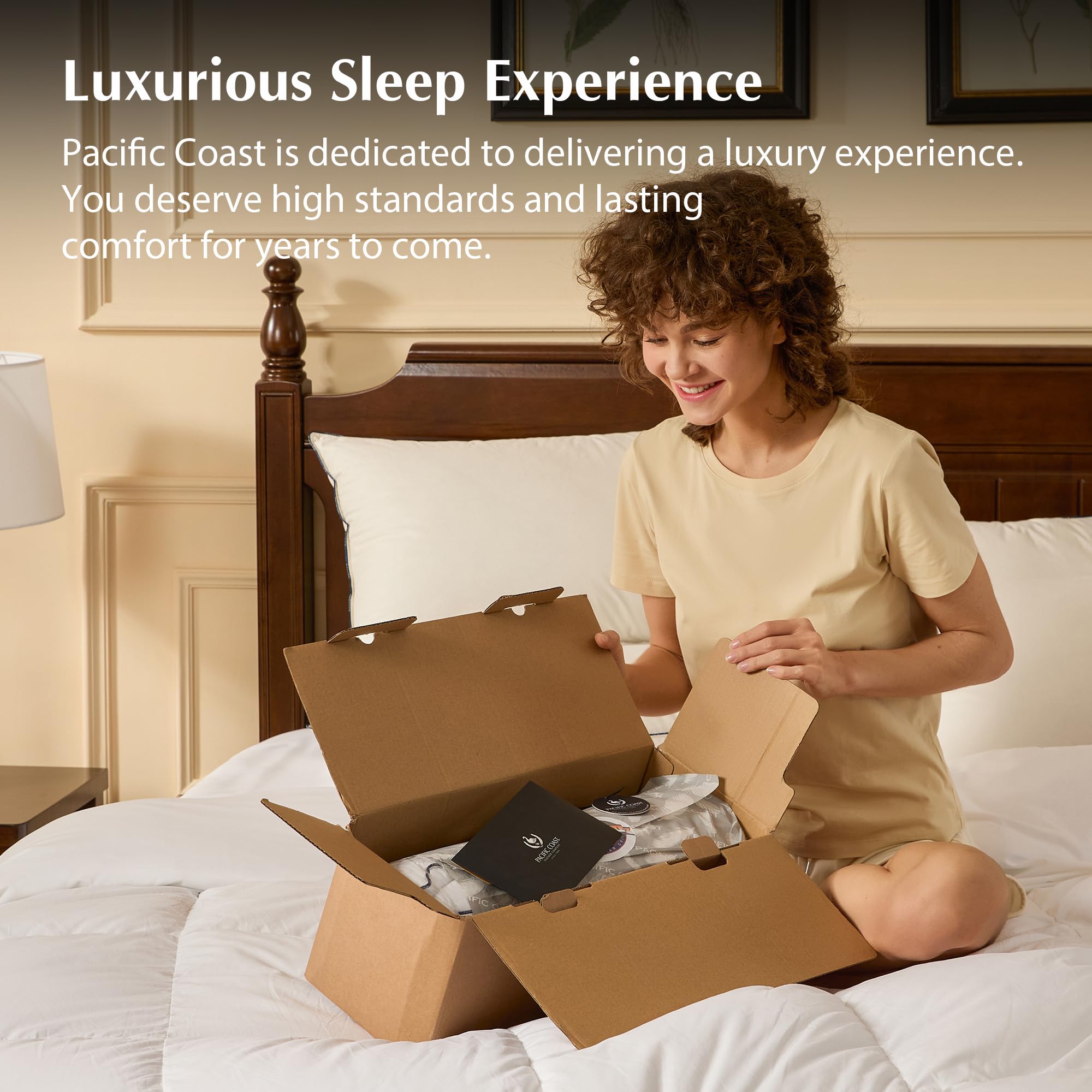 Pacific Coast machine-washable design enables quick refresh and loft restoration.
