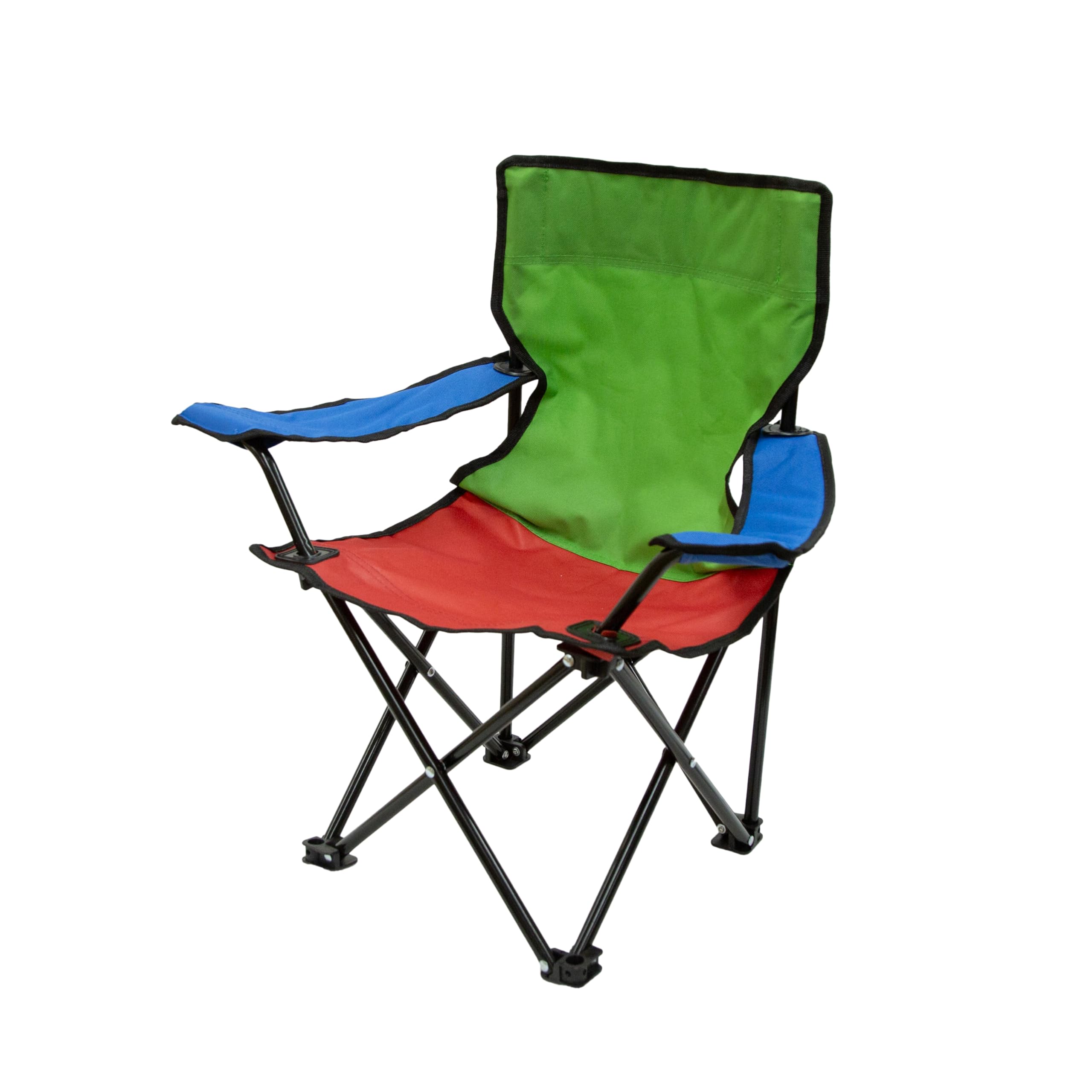 Chair resting on grass with wide ABS feet for stability.
