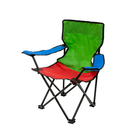 Chair resting on grass with wide ABS feet for stability.