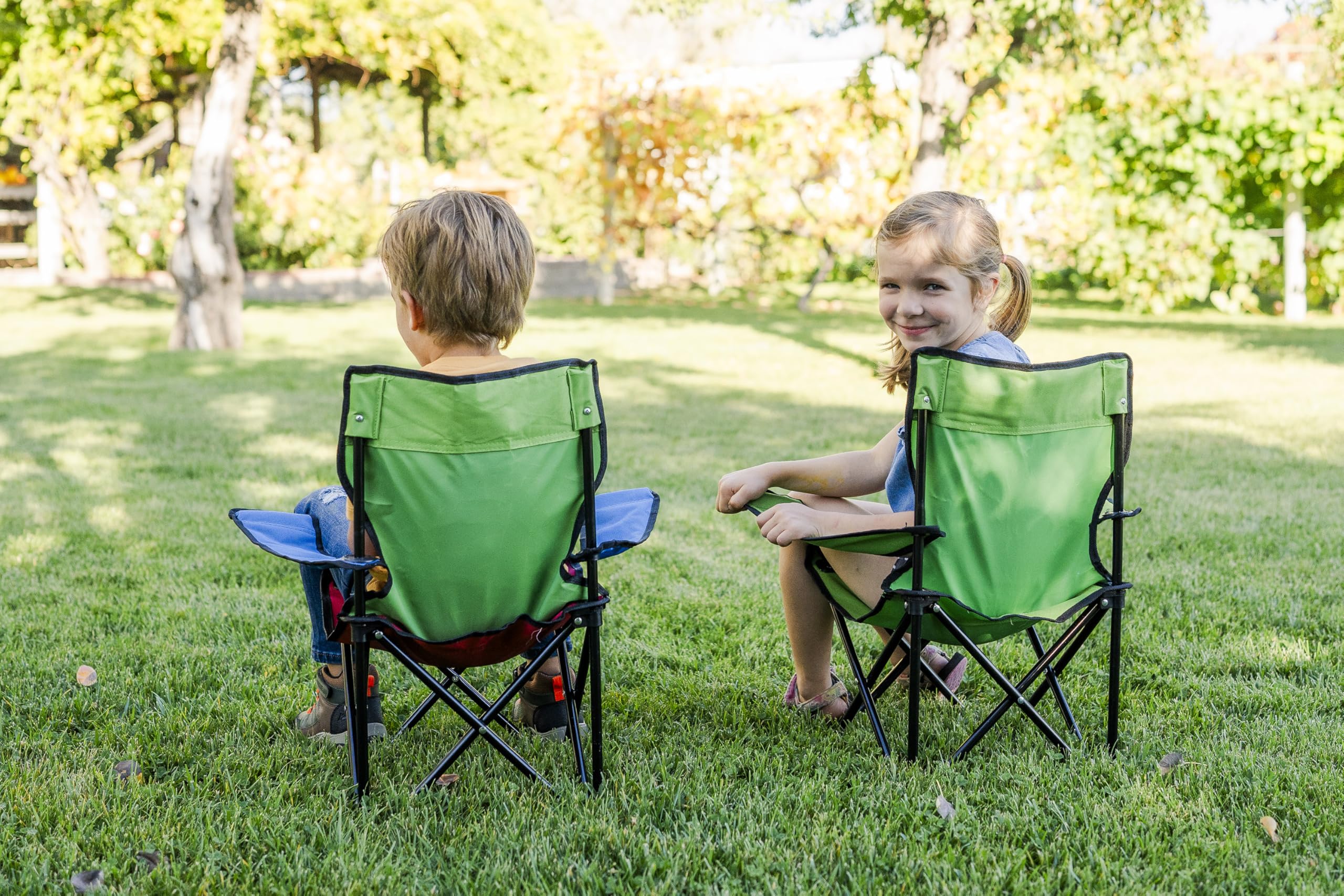 Heavy-duty steel frame of Pacific Play Tents chair.