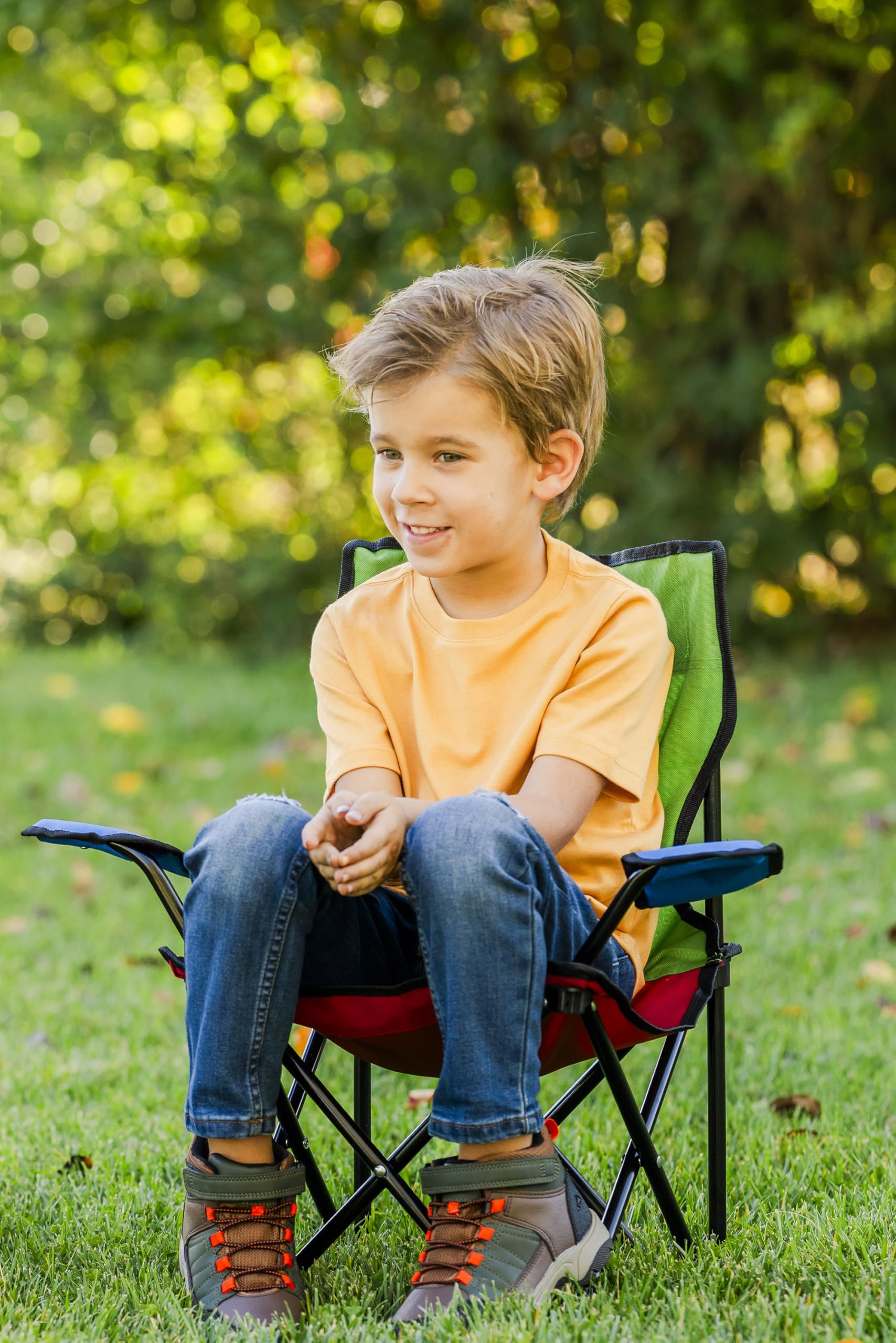Close-up of safety lock on Pacific Play Tents chair.