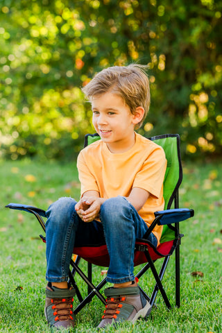 Close-up of safety lock on Pacific Play Tents chair.