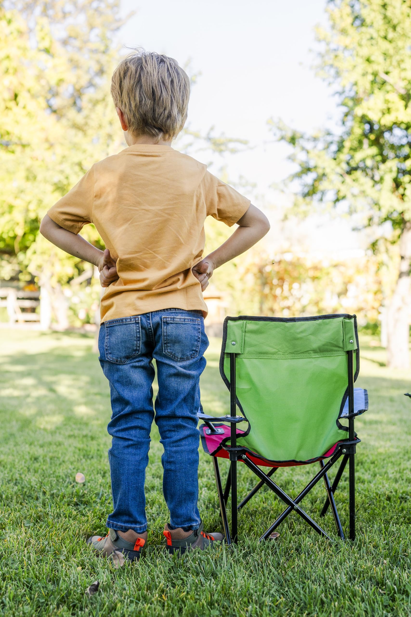 Pacific Play Tents Super Chair folded in carry bag for easy transport.