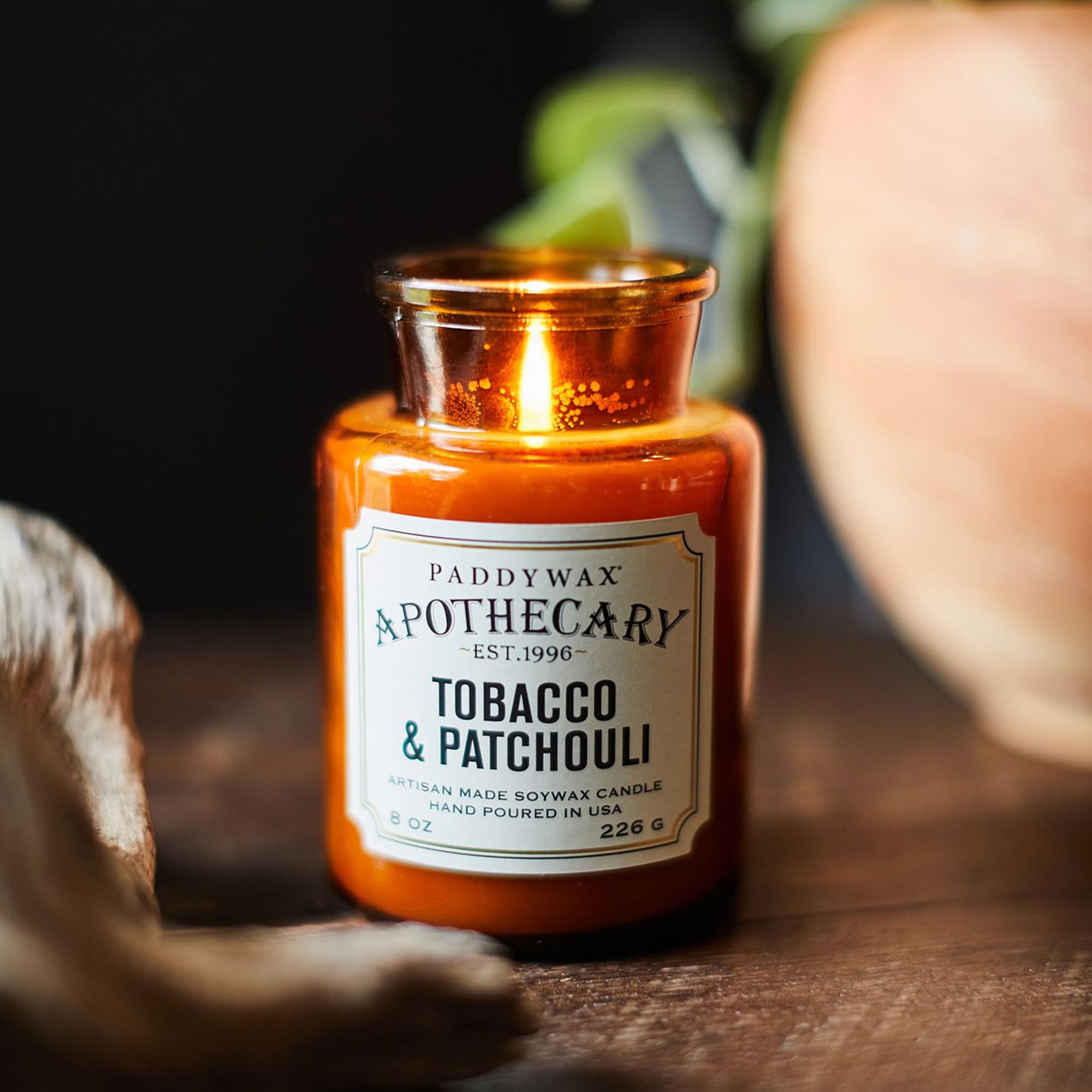 Paddywax jar lid and label highlighting vintage apothecary design