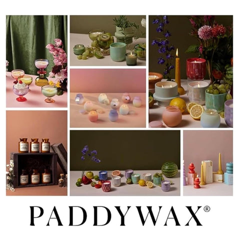 Paddywax candle scene with soft lighting and rustic charm