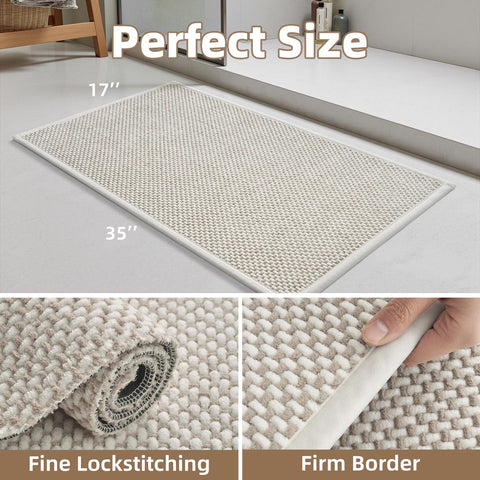 PADOOR rubber-backed-nonslip mat provides stable footing on wet tiles.