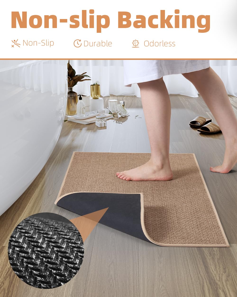 PADOOR machine washable bath mat stays clean after repeated washes.