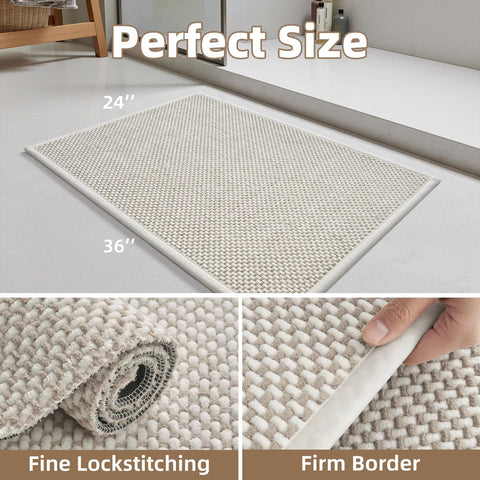 PADOOR non-slip bath mat with rubber backing boosts safety