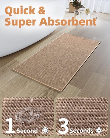 PADOOR thin bath rug fits under doors while keeping floors dry.
