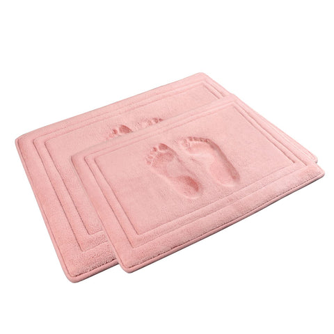 PAGGED pink bath mat 17x24 with plush, absorbent surface for cozy feet