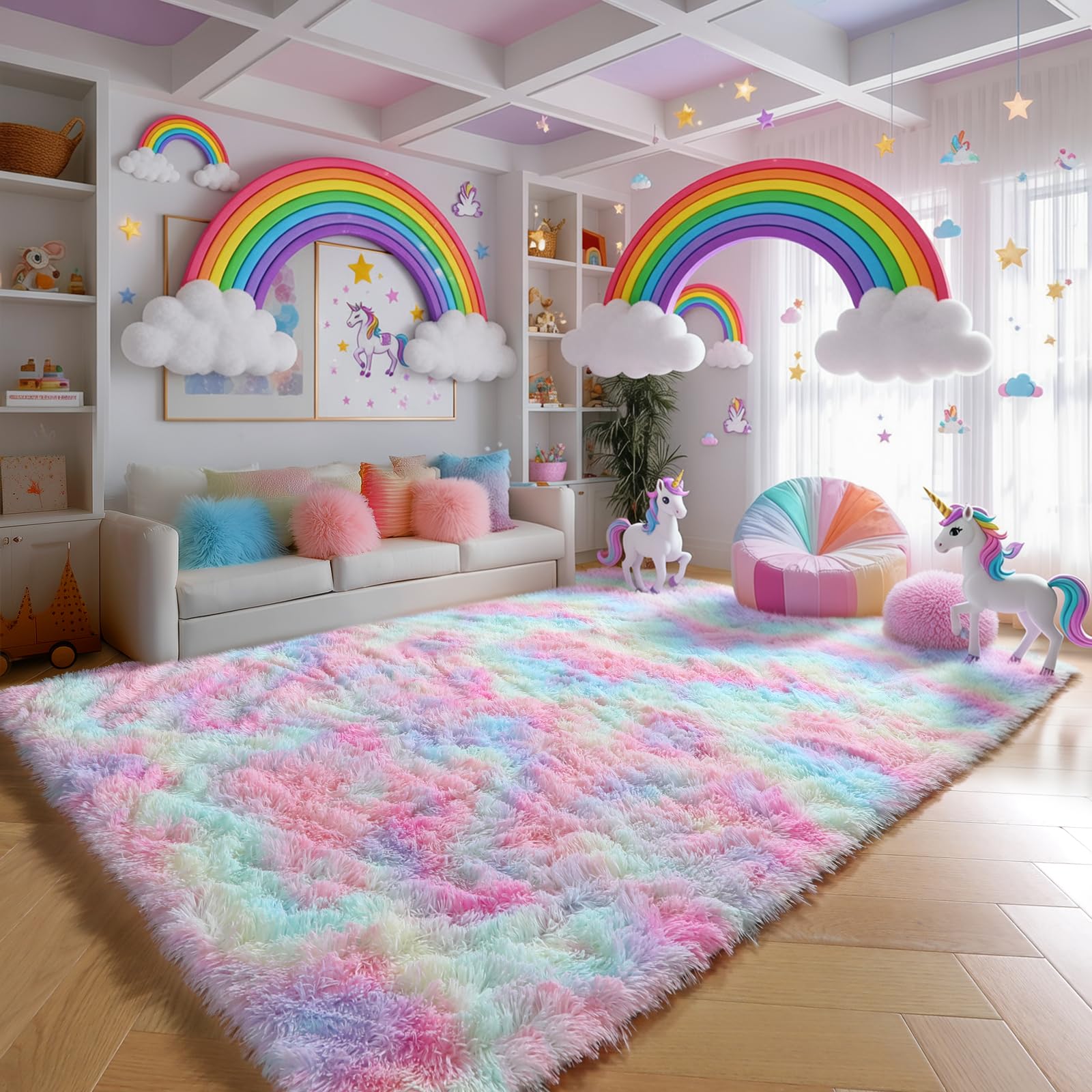 PAGISOFE cute girls room rug perfect for kid-friendly decor and play.