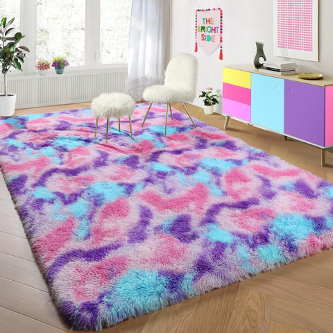 PAGISOFE rainbow rug in a kids room adds warmth and decor