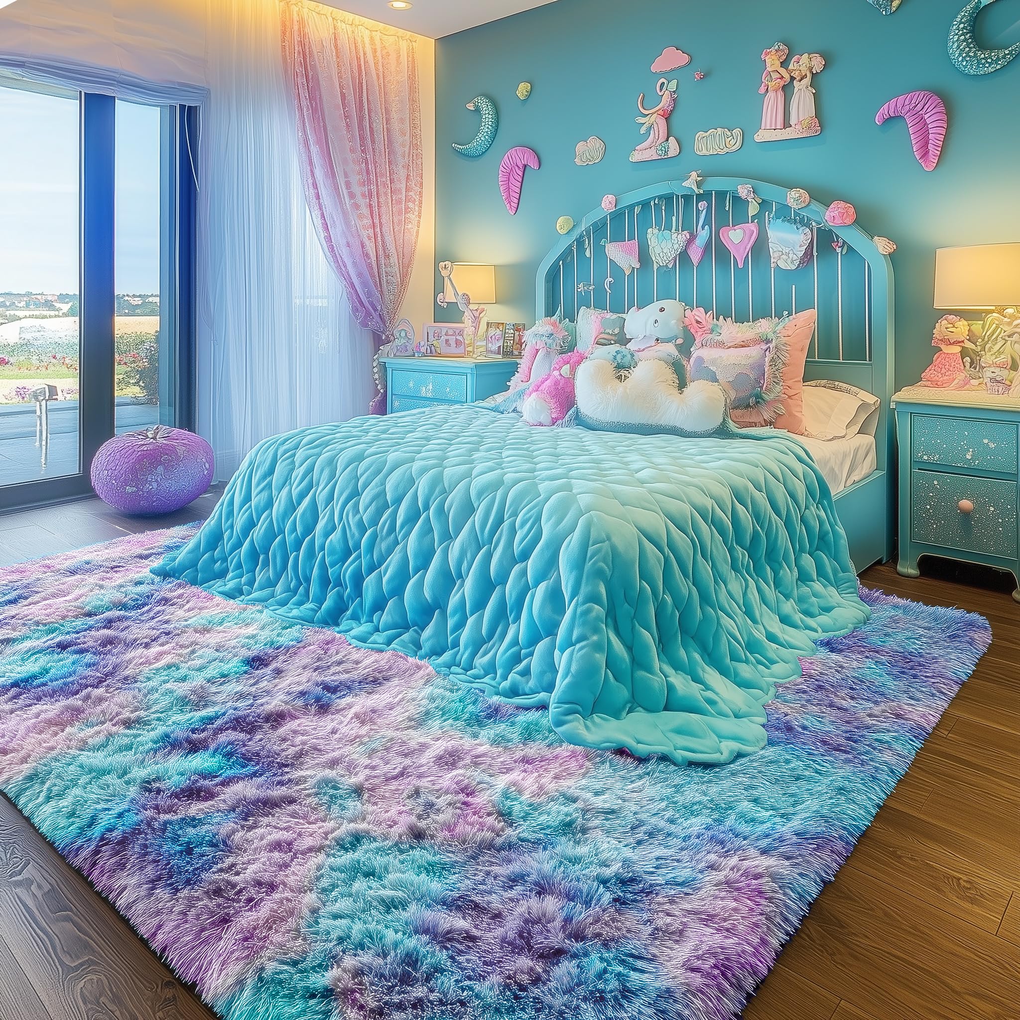 PAGISOFE Soft plush rug ideal for kid rooms and play areas.
