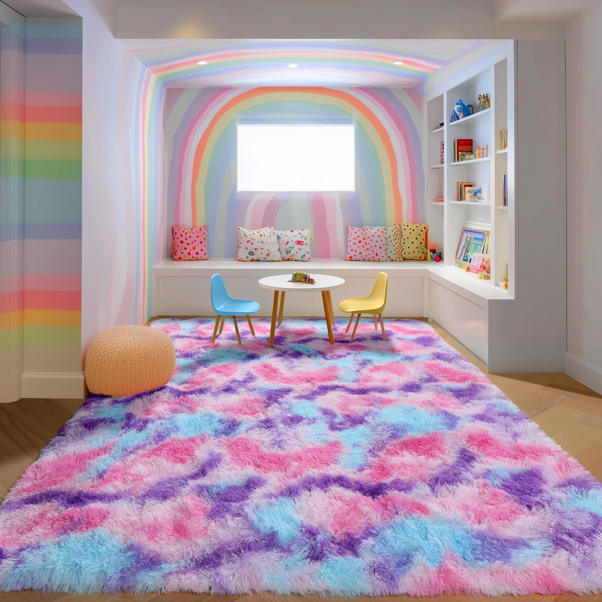 PAGISOFE unicorn rug with non-slip backing helps prevent slips