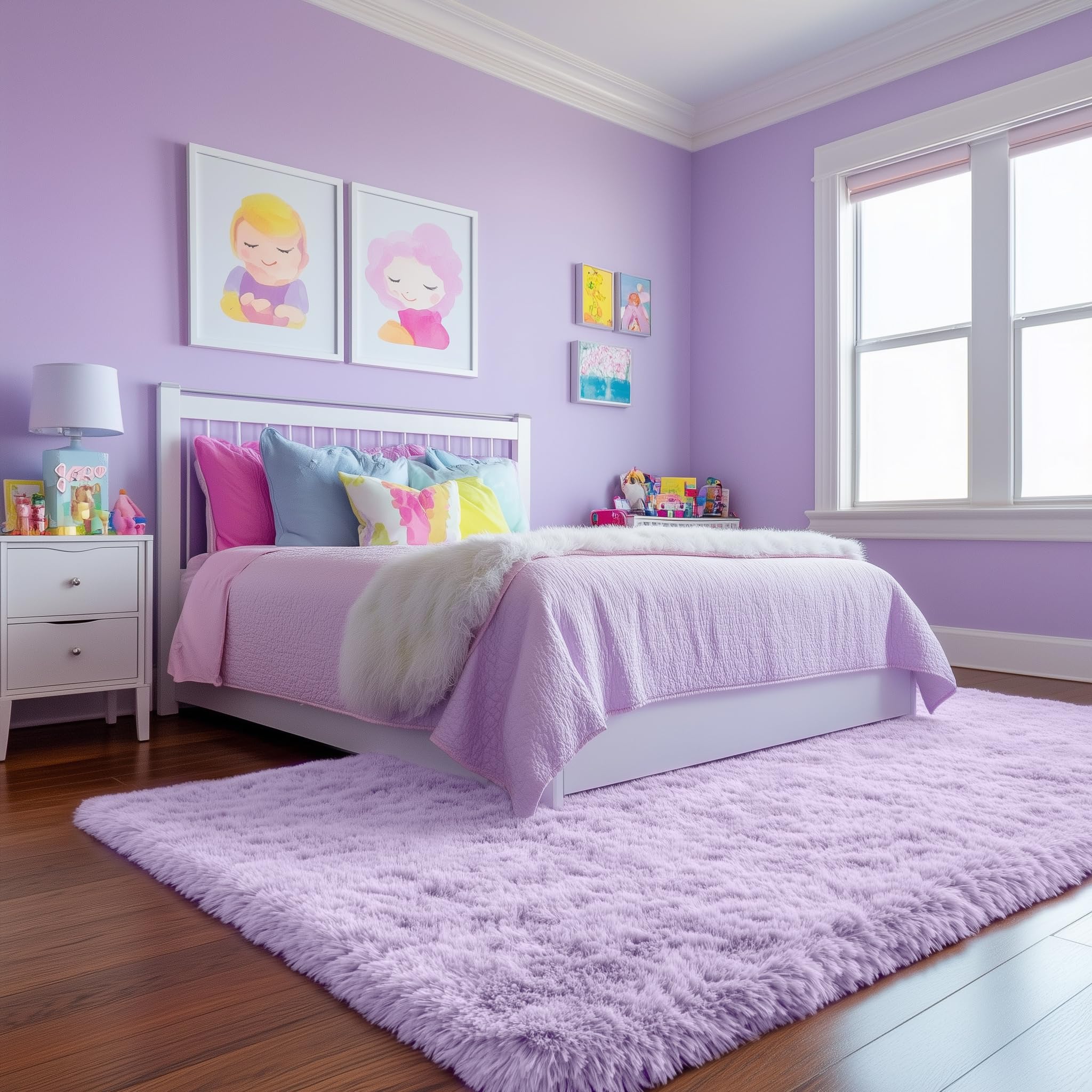 PAGISOFE plush rug perfect for kids and teens in bedrooms.