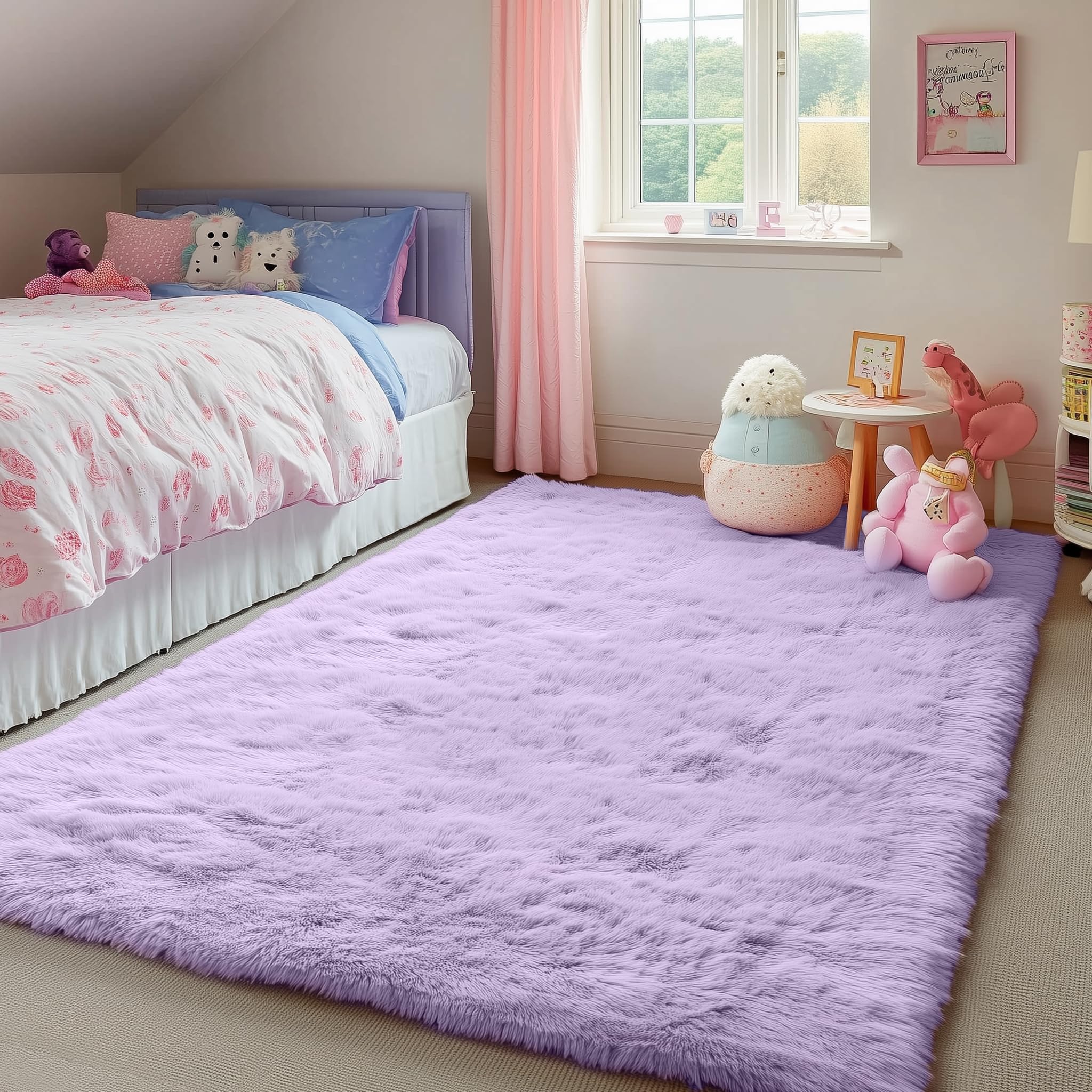 PAGISOFE rug unpacks easily and fluffing restores the plush look.