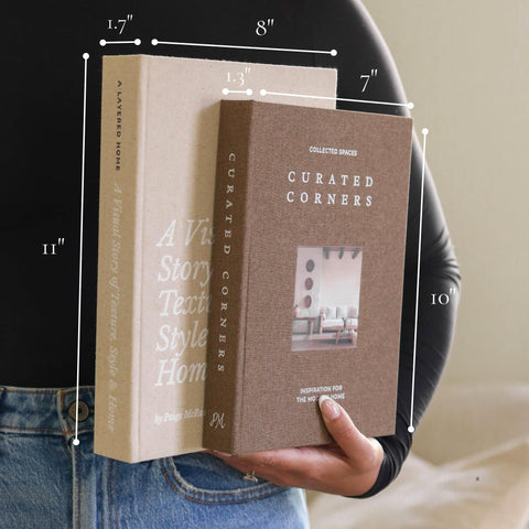 Paige McRae Decorative Books neutral aesthetic blends with any room.