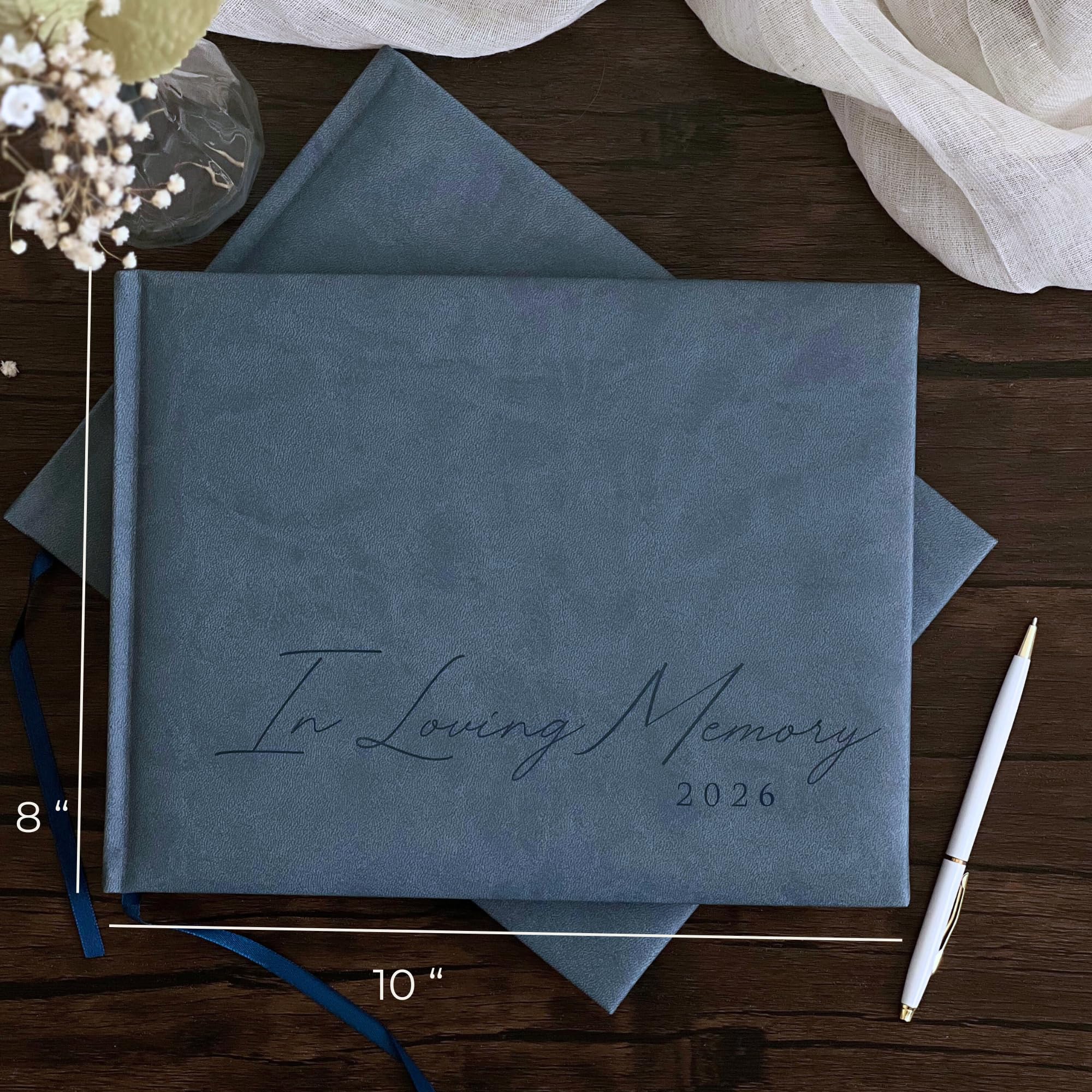 Paige McRae memorial table sign 5x7 directs guests to sign.