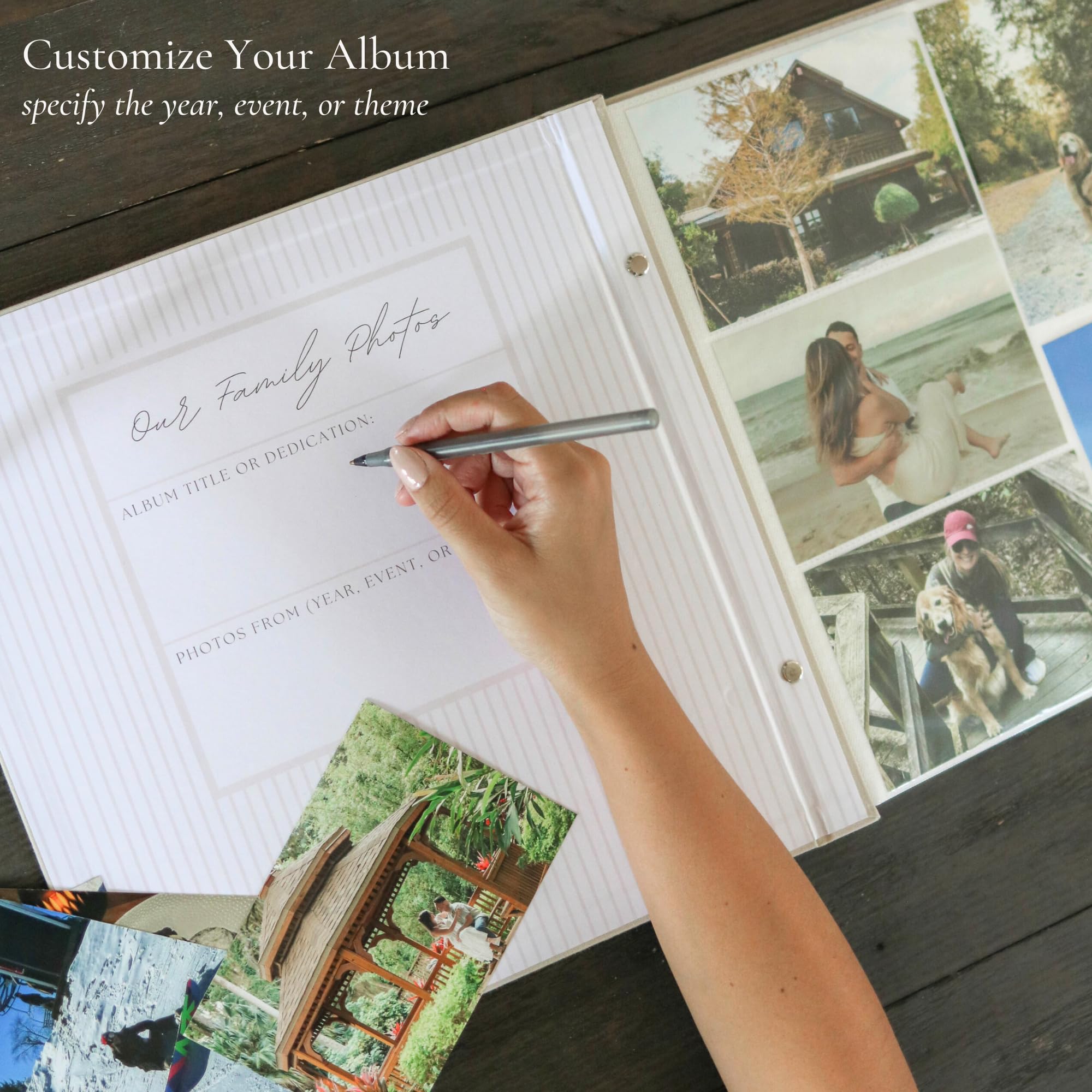 Paige McRae sturdy hardcover with 4x6 inch sleeves protects photos