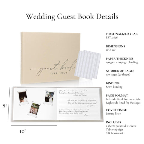 Paige McRae guest book with clean edges for neat presentation