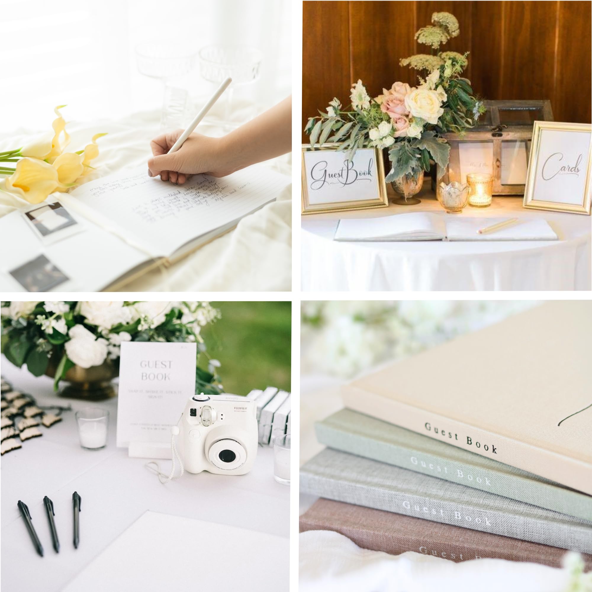 Paige McRae neutral linen guest book designed for decor display