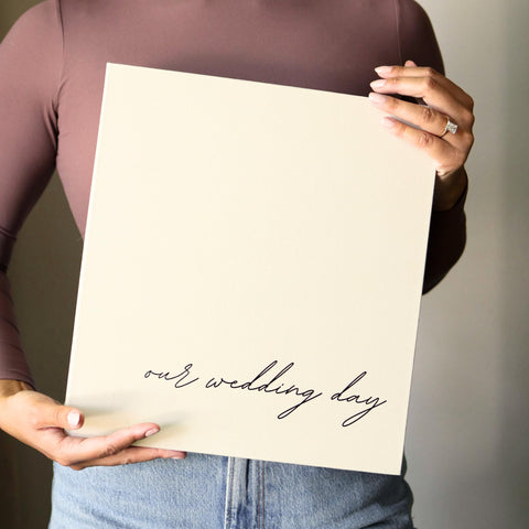 Paige McRae album spine shows embossed year for personalized memory.