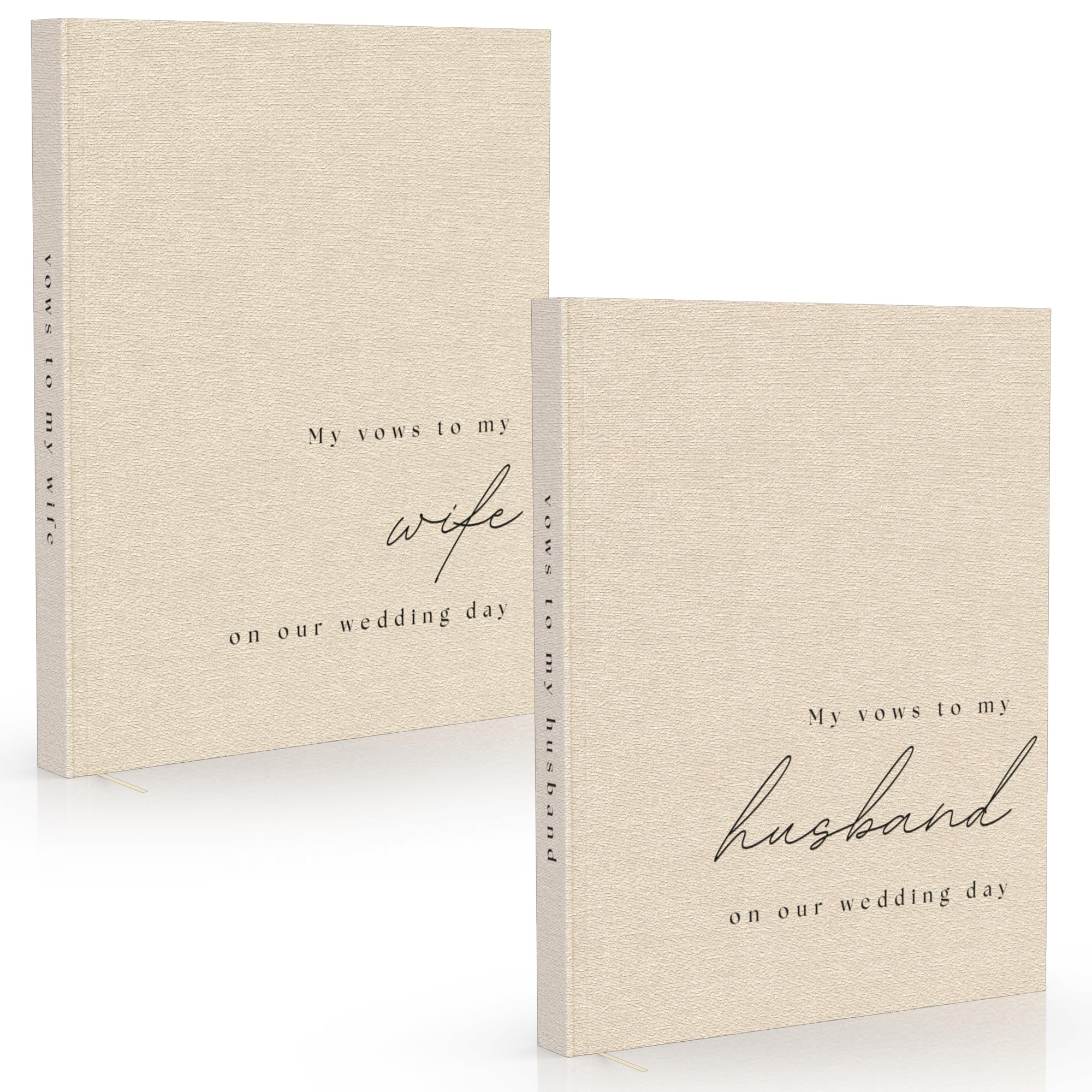 Paige McRae His and Hers vow books cover closeup ideal for ceremony photos