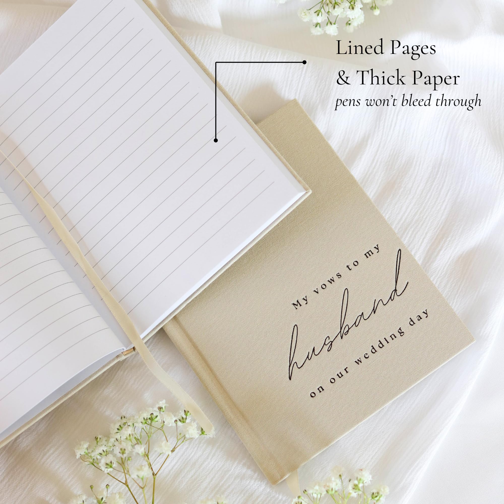 Paige McRae vow books pages inside show lined vows