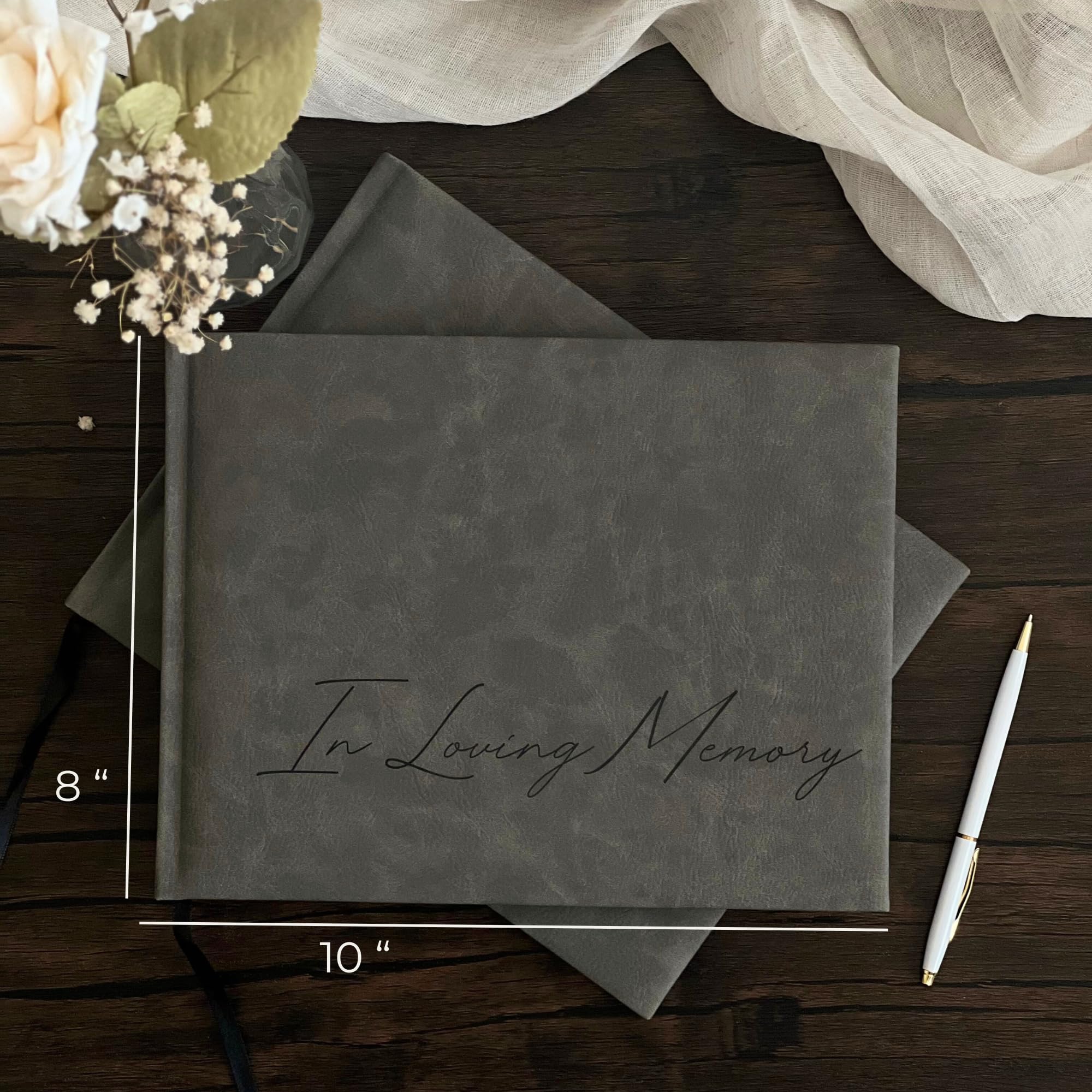 Paige McRae year-customizable guest book option for personalization
