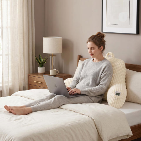PAJEO reading pillow arm rest extended cradles arms during long reading sessions