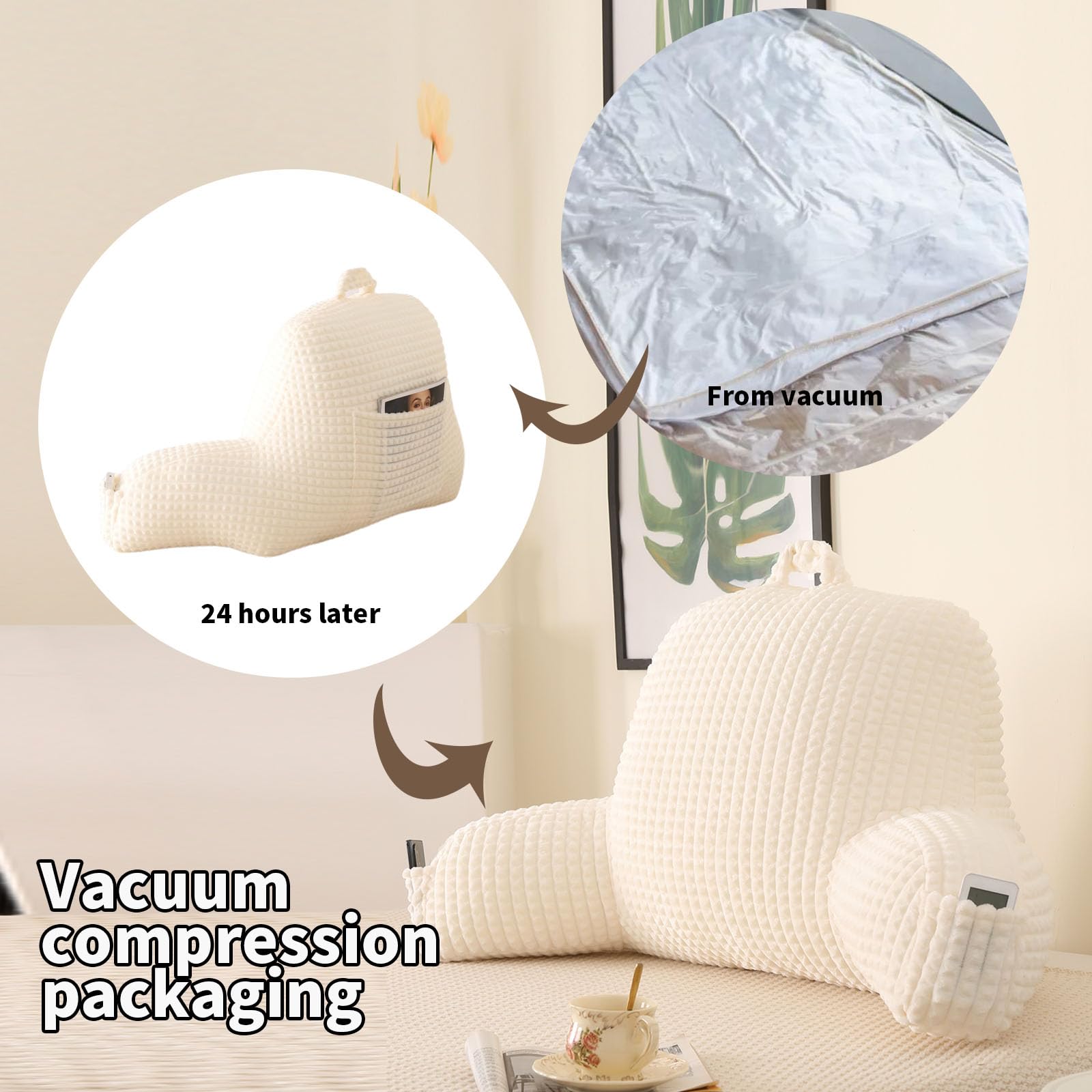 PAJEO pillow with side storage pocket keeps essentials within reach
