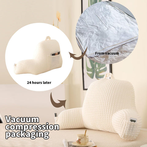 PAJEO pillow with side storage pocket keeps essentials within reach