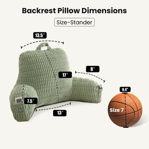 PAJEO Reading Pillow storage pocket keeps essentials within reach