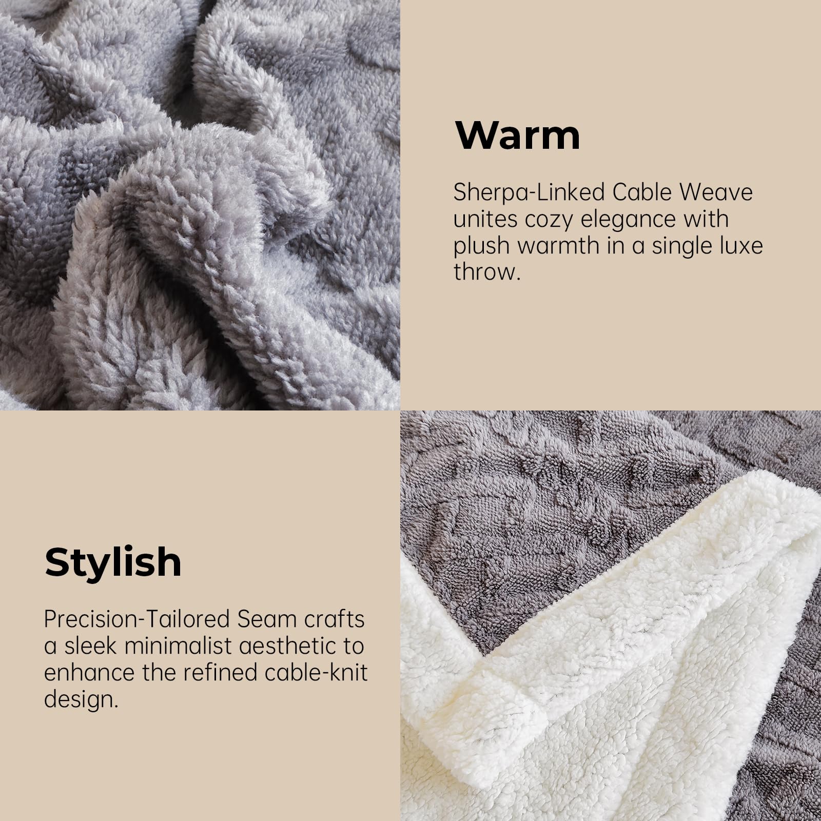 PAJEO Sherpa blanket shows versatile use on bed, couch, and travel.