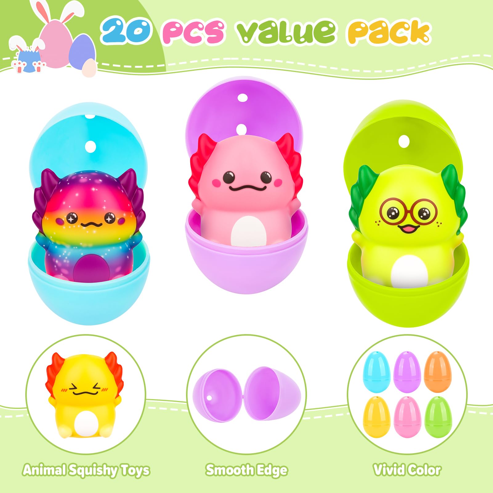 PAKSPAK Easter squishy toys help kids develop fine motor skills.