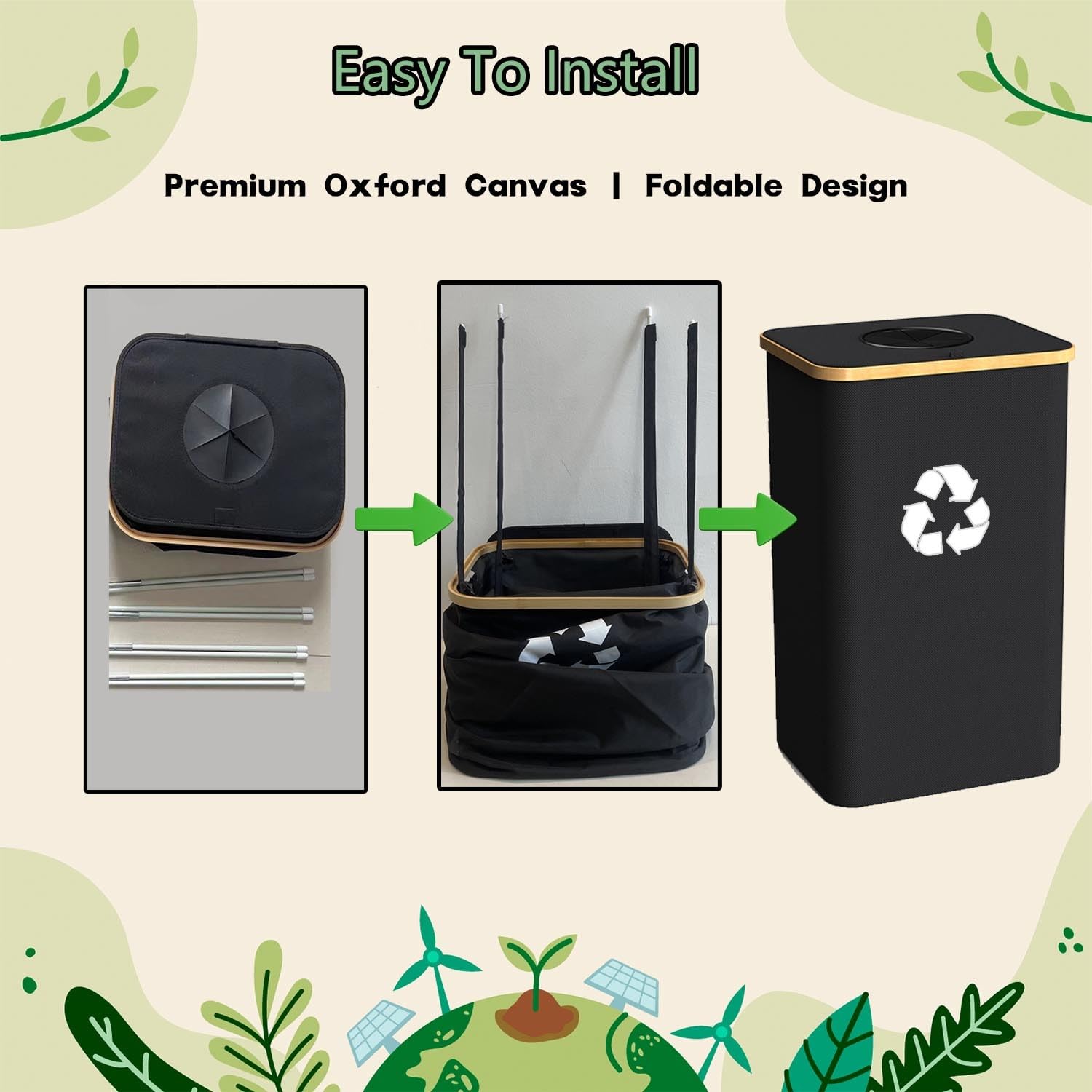 Pakusane one-handed lid in action for quick access to recyclables.