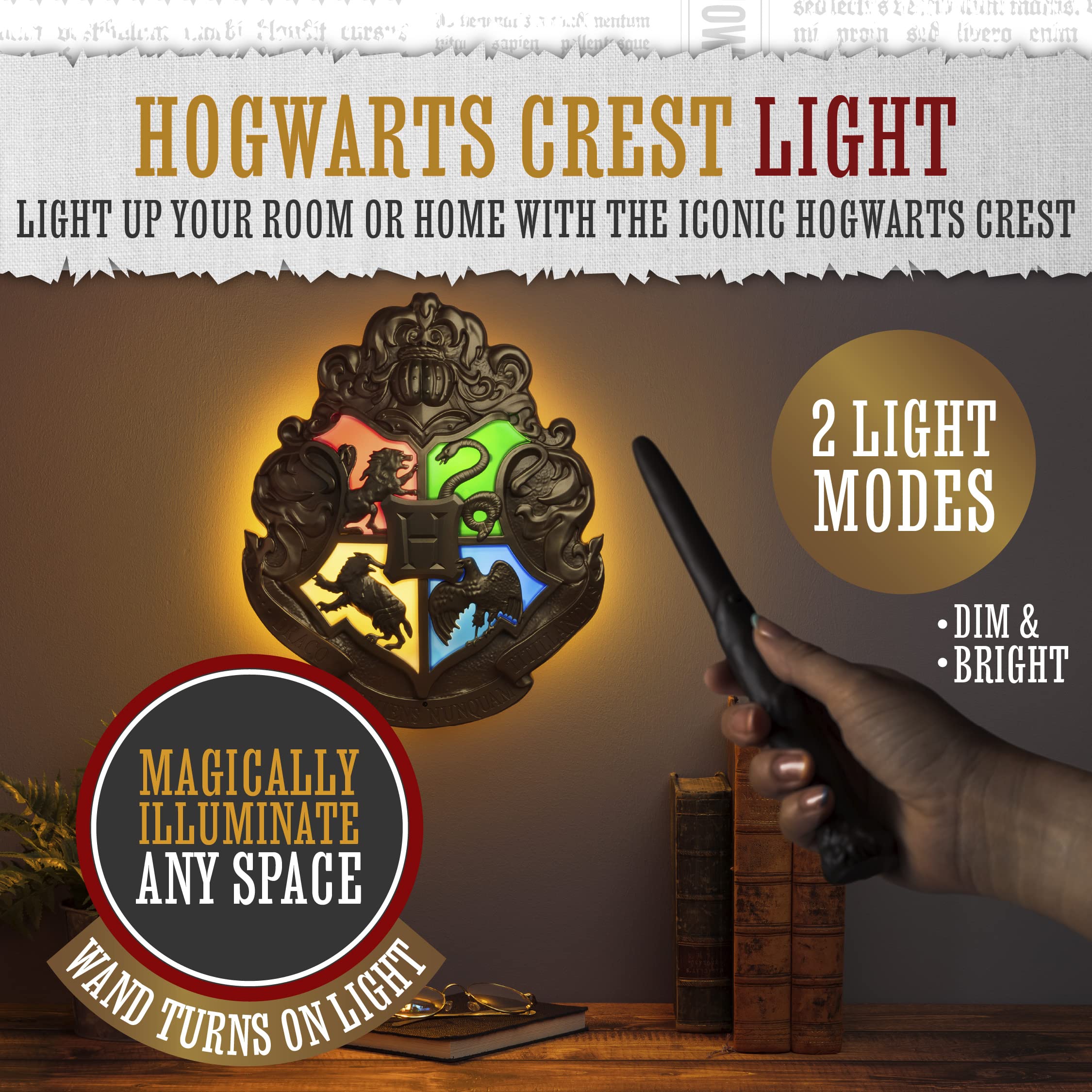 Paladone Hogwarts Crest lamp wall-mounted for dramatic room decor