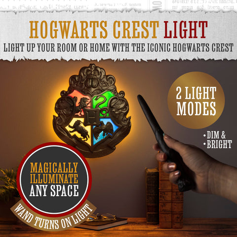Paladone Hogwarts Crest lamp wall-mounted for dramatic room decor