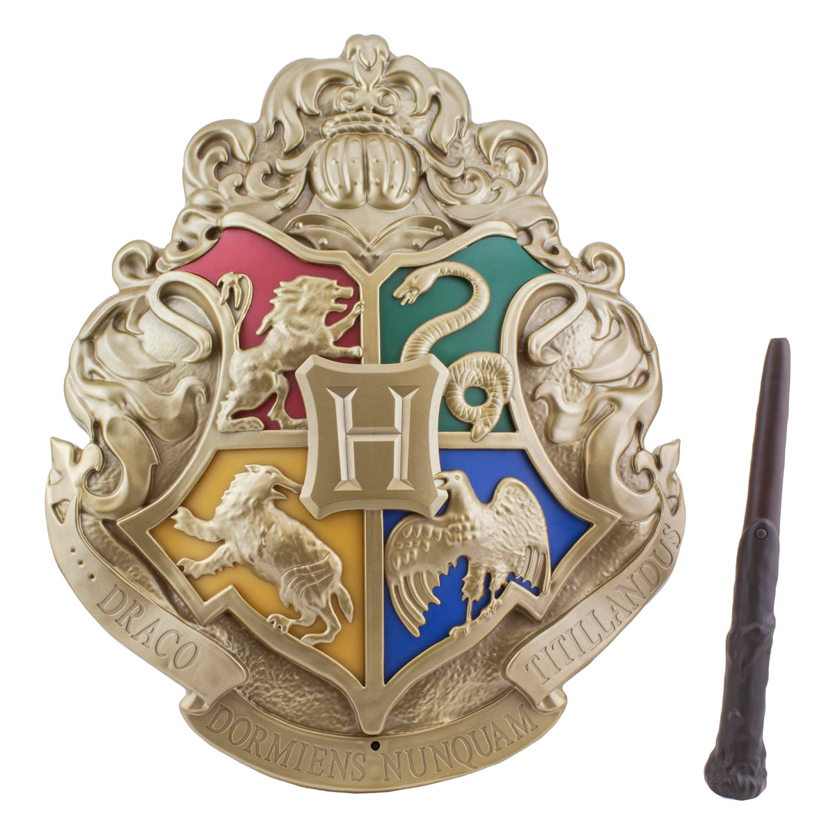 Paladone Hogwarts Crest lamp with wand remote adds magical ambiance