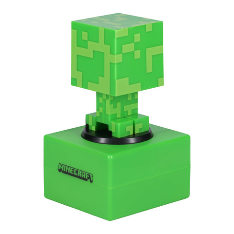 Paladone Minecraft Creeper battery compartment, powered by 3 AA batteries for placement.