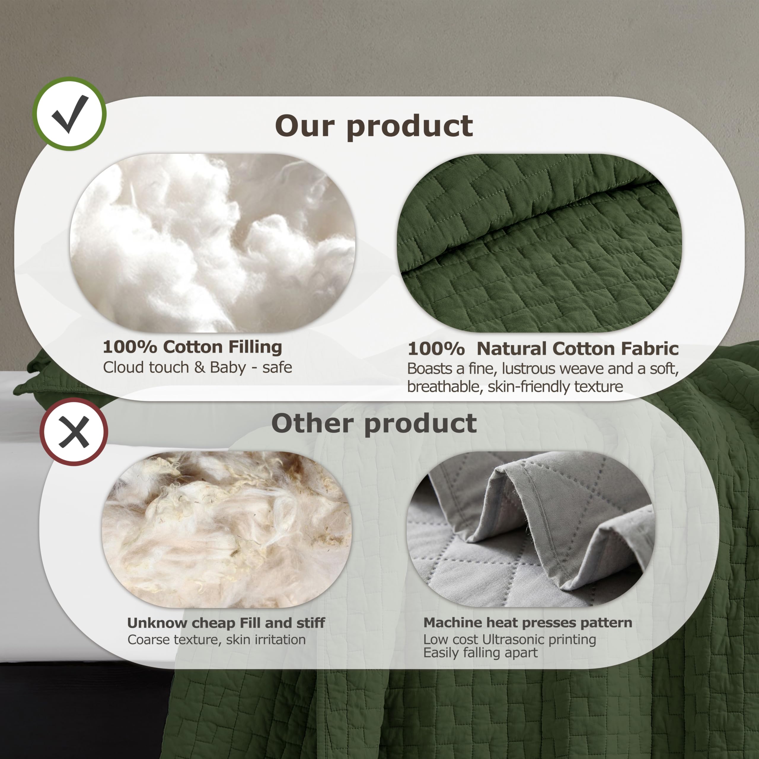 Palassio easy-care cotton fabric supports everyday washing.
