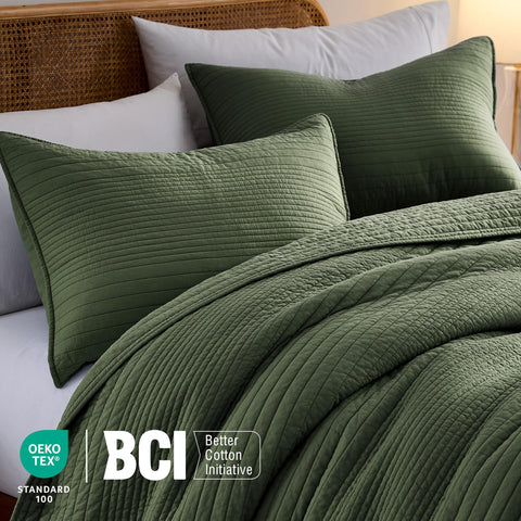 Palassio olive green stripe texture complements farmhouse decor