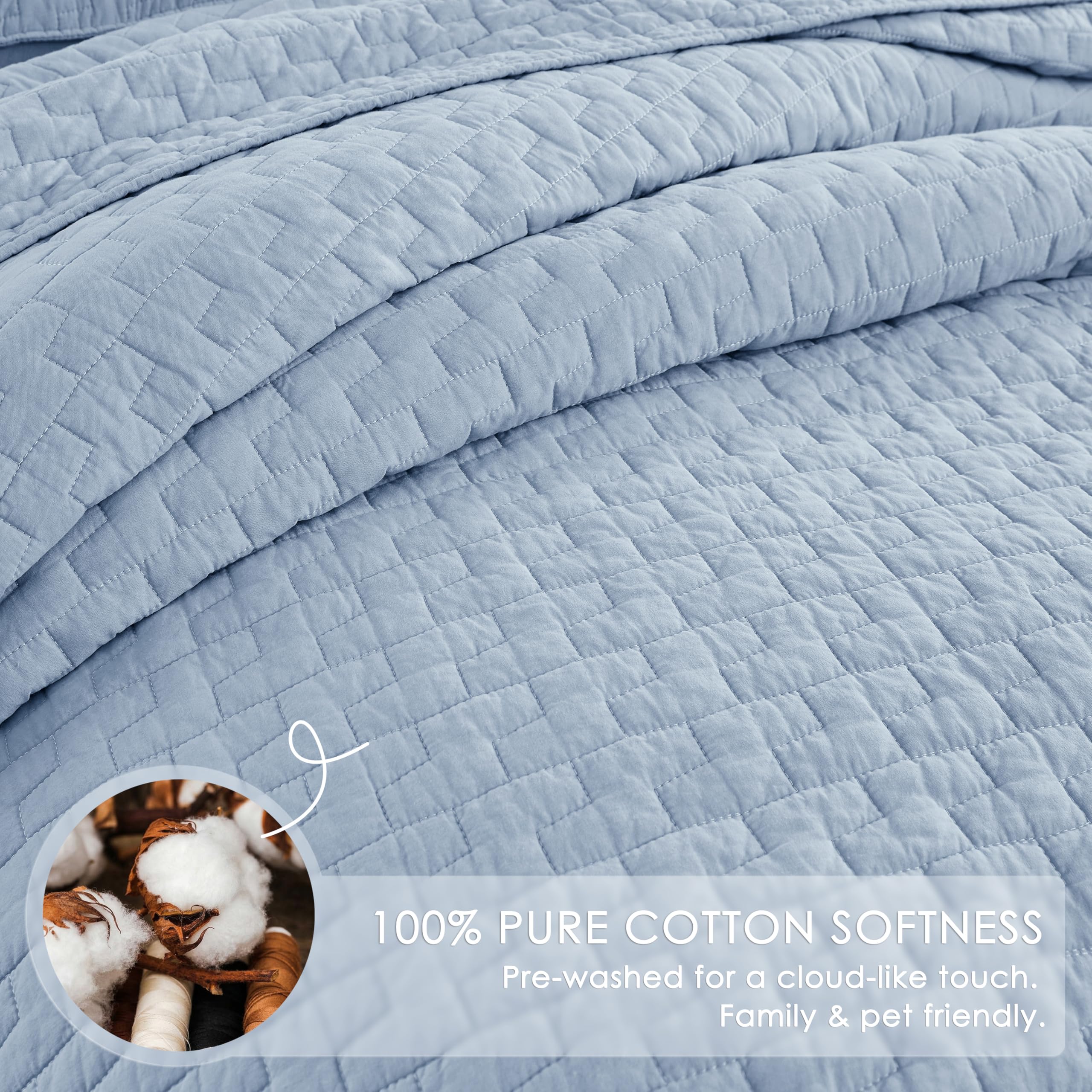 Palassio textured cotton coverlet presents a lightweight, year round feel.