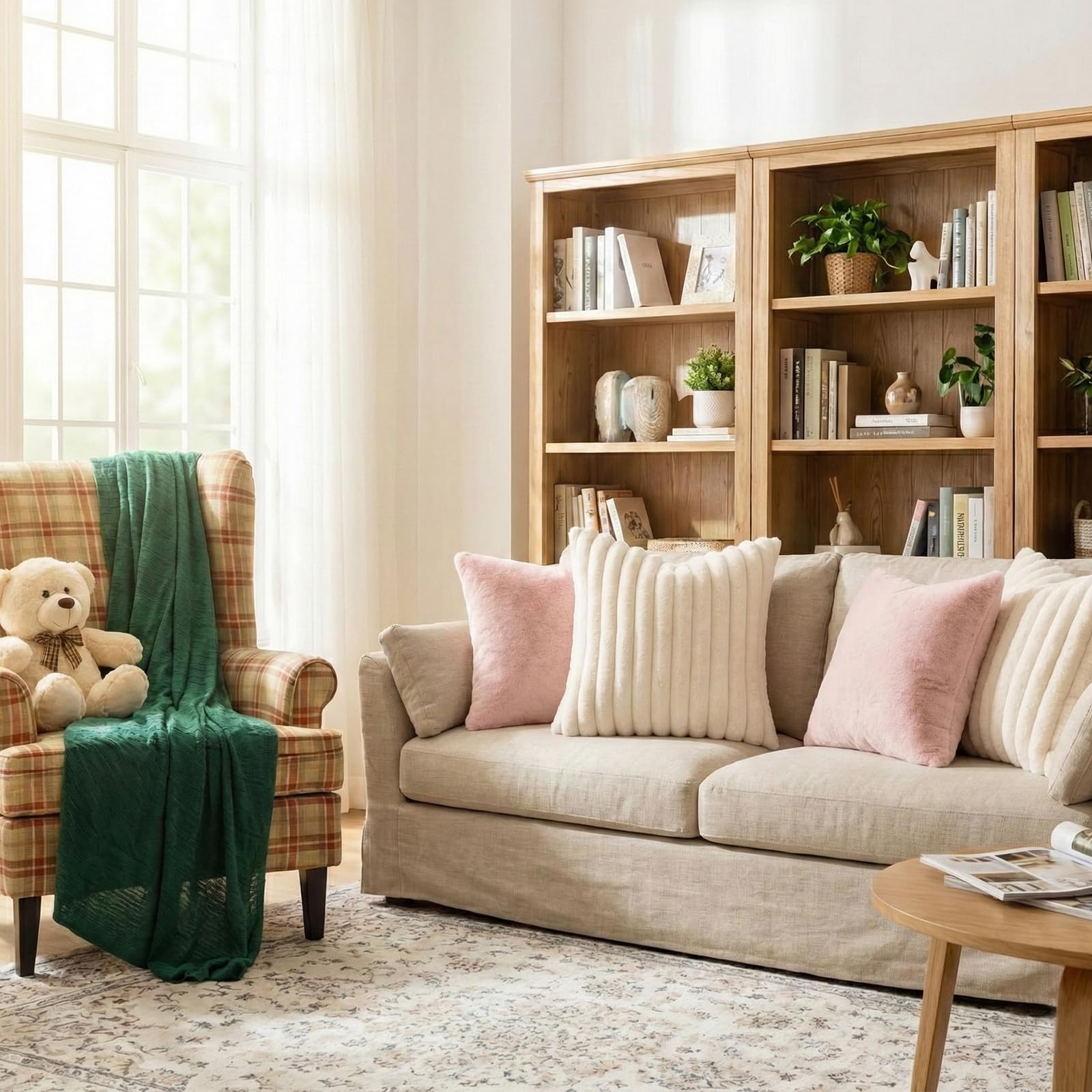 Pallene soft texture pillow cover in cream for cozy seating.