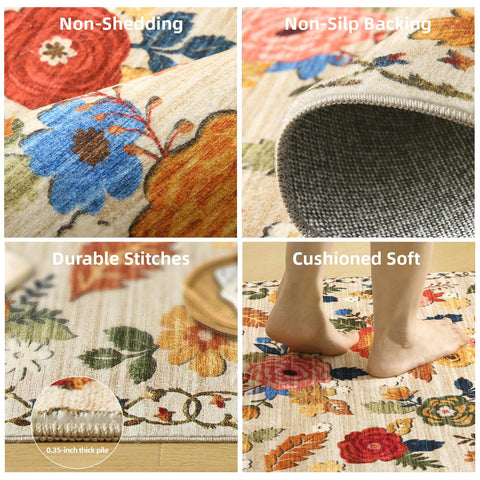 Palohom 5x7 rug placed in entryway and kitchen environments