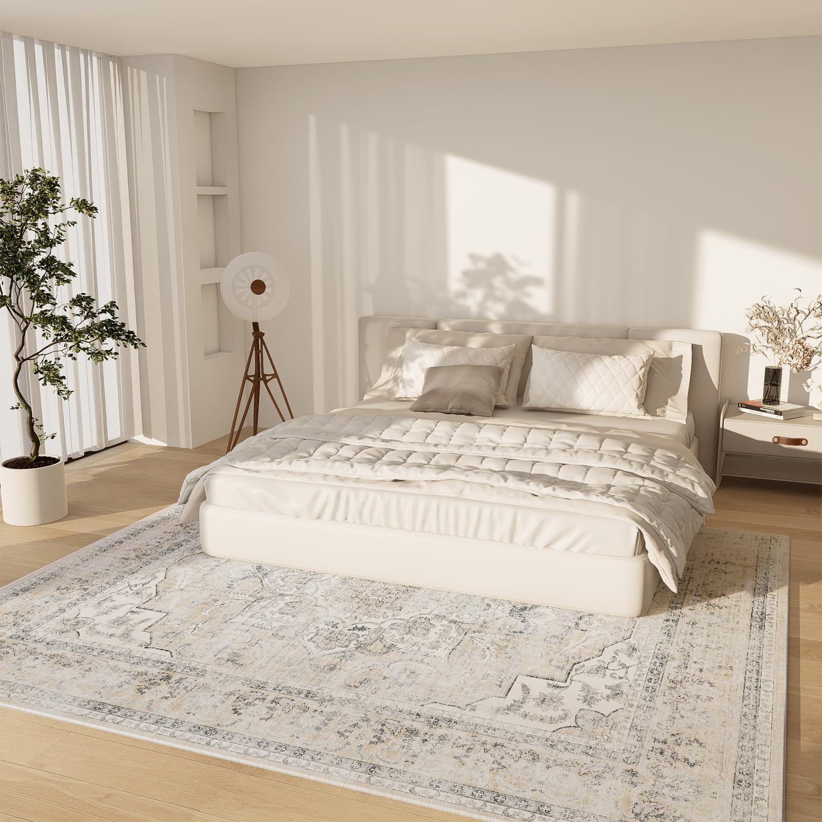 Palohom 8x10 rug with non-slip backing for safe, stable foot traffic.