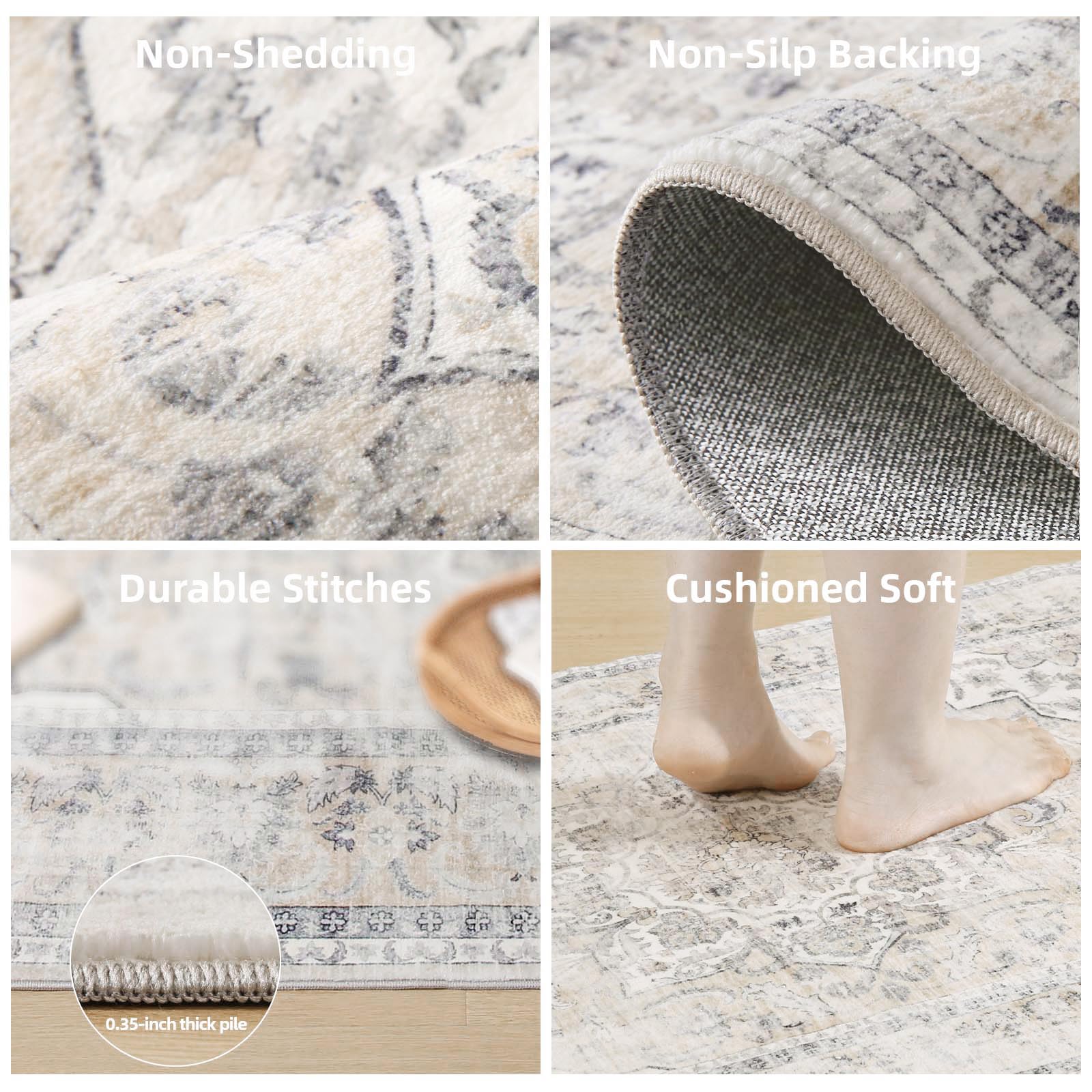 Palohom 8x10 rug displays vintage boho pattern to elevate any room.
