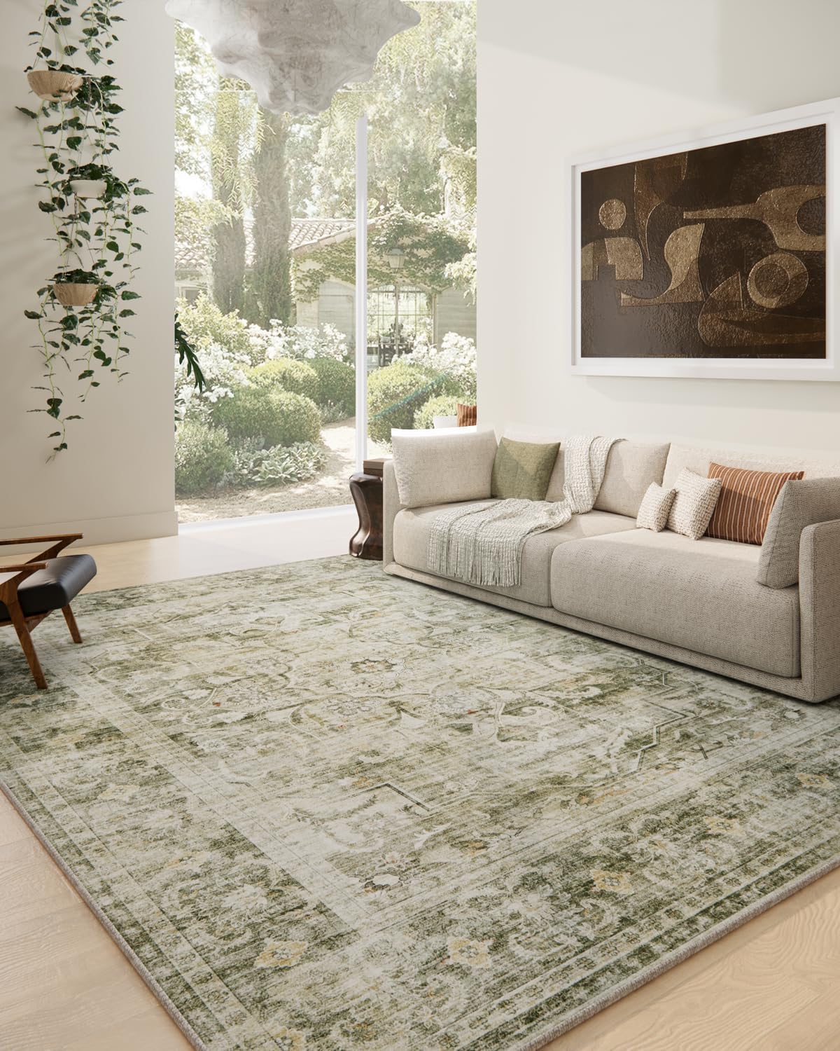 Palohom 8x10 washable rug for living room with easy cleaning and vibrant color.