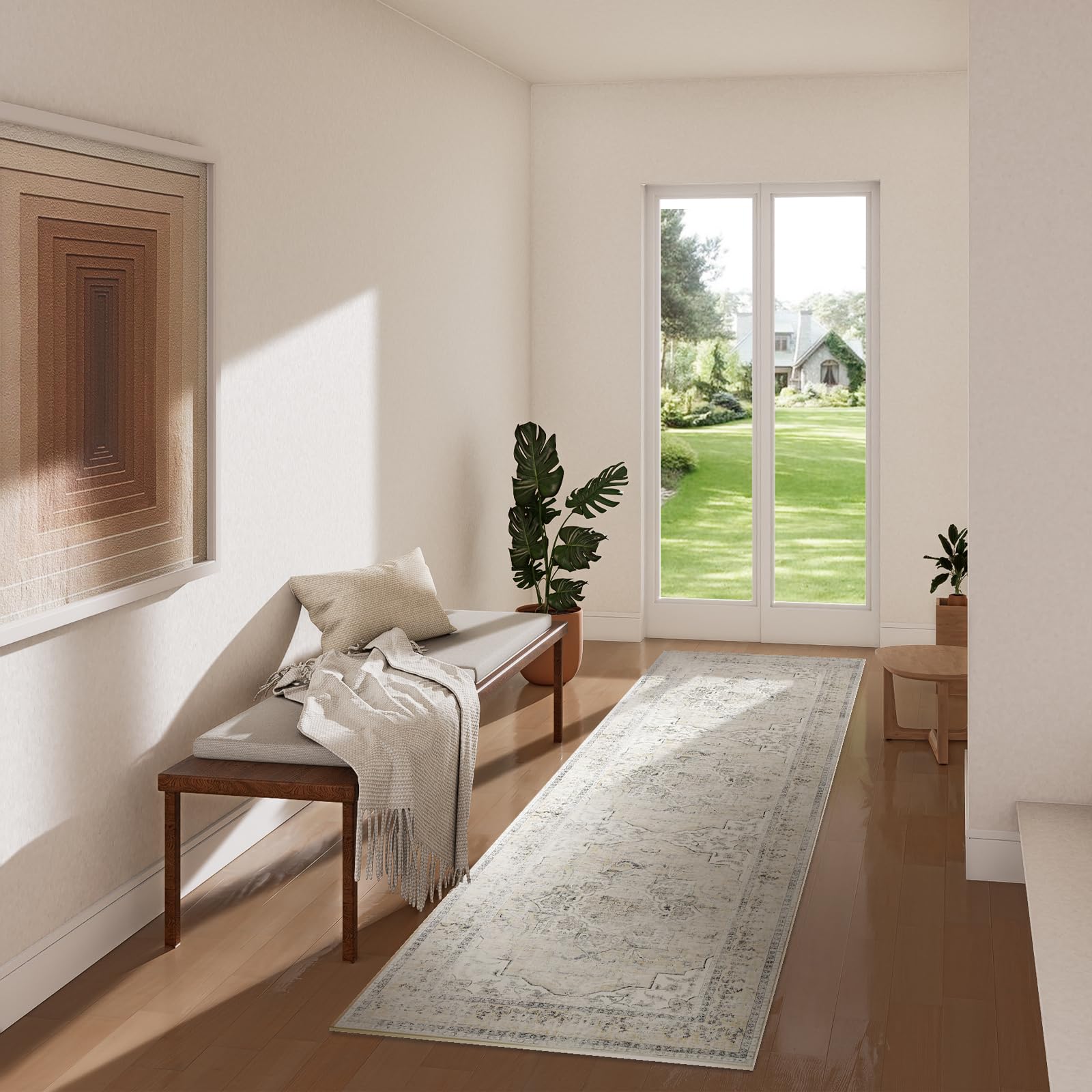 Palohom rug creases relax after rolling for quick setup